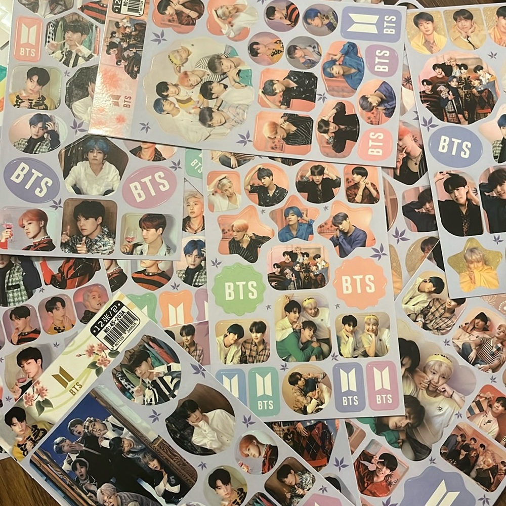 12 pages of BTS stickers